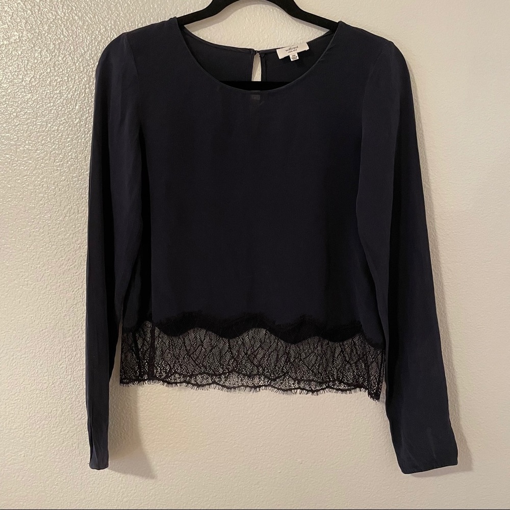 Wilfred Silk Lace Hem Long Sleeve XXS